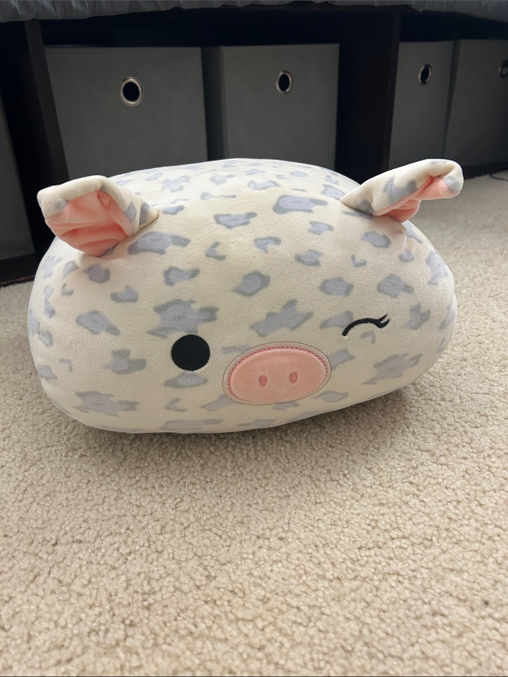 Squishmallows Plush Pig Pillow - Cream & Pink